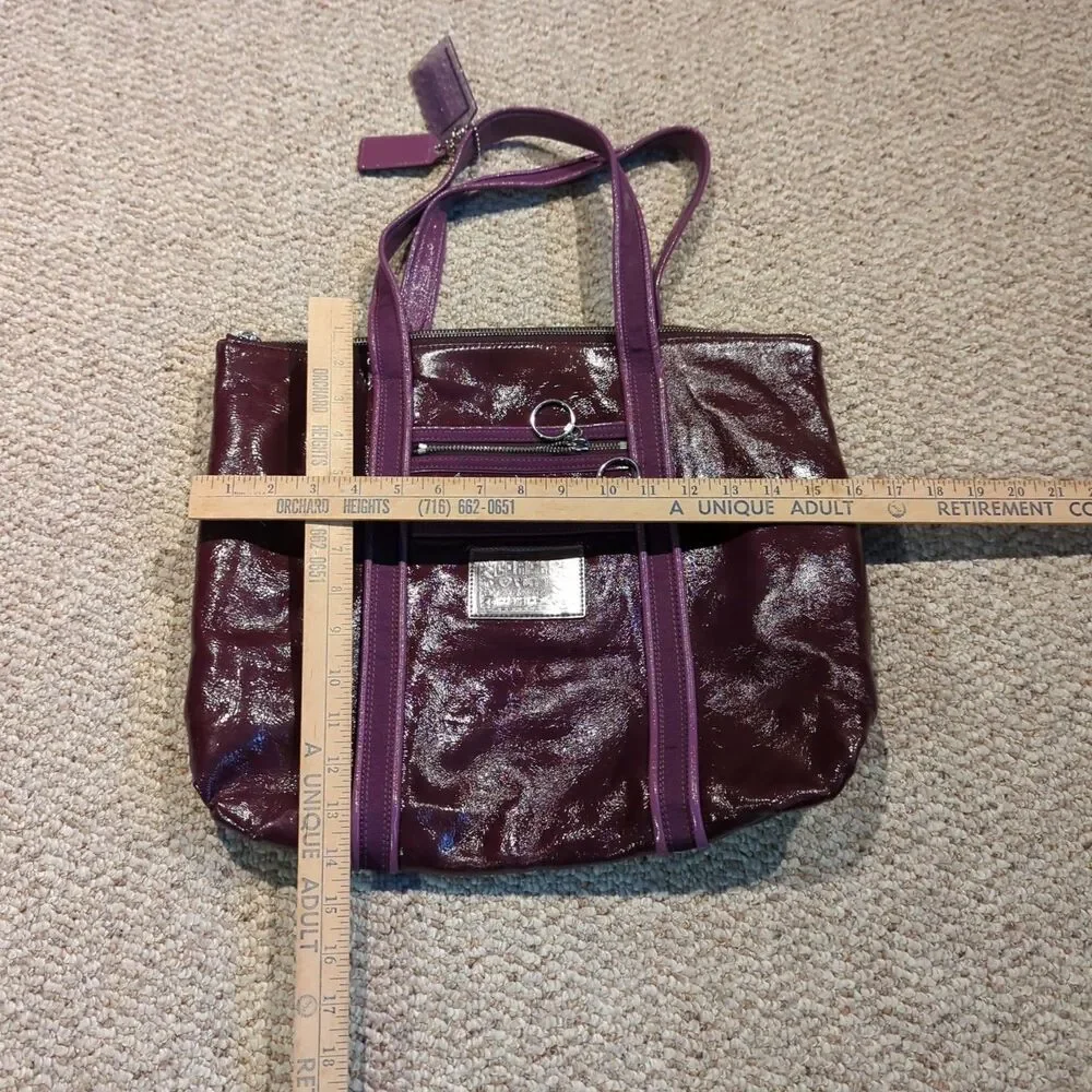 Coach Poppy Shoulder Tote Bag Raspberry Purple Patent Leather Purse F20973-13876